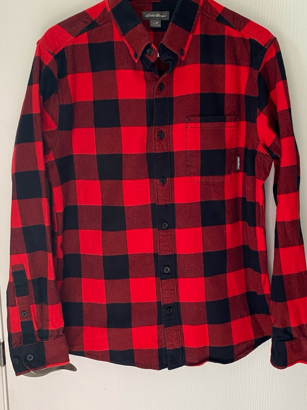 Eddie Bauer Mens Medium Classic Fit Buffalo Plaid Flannel Button Down Shirt
